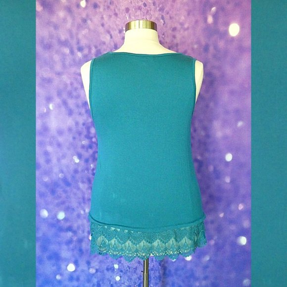 NWT Meri Skye Teal Tank Lace Bottom Size 2X - Picture 6 of 11